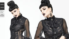 Load image into Gallery viewer, AS08001 black Gothic chiffon lace bow tie