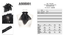 Load image into Gallery viewer, AS08001 black Gothic chiffon lace bow tie