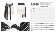 Load image into Gallery viewer, AS098 black punk leather tasseled belts