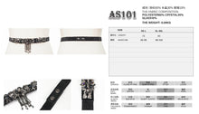 Load image into Gallery viewer, AS101 Gothic diamond tassel thin belt