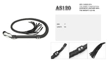 Load image into Gallery viewer, AS120 SM soft black leather long sex whip with tassels