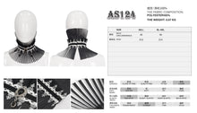 Load image into Gallery viewer, AS124 Gothic pleated black and white turtleneck collar