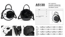 Load image into Gallery viewer, AS130 3D Moon printing leather round shoulder bag and handbag