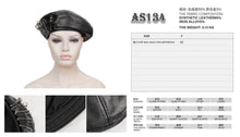 Load image into Gallery viewer, AS134 Pin Skull Faux Leather Beret
