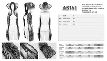 Load image into Gallery viewer, AS141 Black and White Long Hair Cat Ears Punk Hooded Scarf