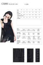 Load image into Gallery viewer, CA006 punk asymmetrical women broken holes black hooded cape