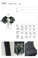 Load image into Gallery viewer, CA011 carnival accessory lace neckline feather gothic shawl for women and men