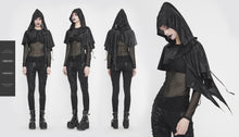 Load image into Gallery viewer, CA021 dark thin hooded  small shawl