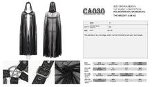 Load image into Gallery viewer, CA030 women hooded transparent long mesh punk cape
