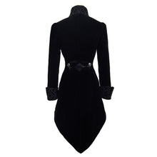 Load image into Gallery viewer, CT02001 gothic ladies embroidered high collar black dovetail velveteen coat