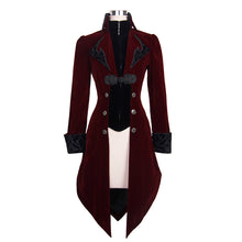 Load image into Gallery viewer, CT02002 Autumn embroidered high collar red party gothic women coat