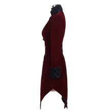 Load image into Gallery viewer, CT02002 Autumn embroidered high collar red party gothic women coat