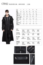 Load image into Gallery viewer, CT042 gothic men fake two pieces high collar woollen long coats