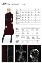 Load image into Gallery viewer, CT06102 black and red patchwork winter velveteen women long coats