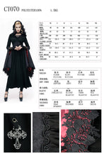 Load image into Gallery viewer, CT070 Gothic pointed hat velveteen floral lady tunic voluminous skirt coats
