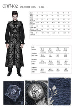 Load image into Gallery viewer, CT07402 Black and silver palace floral men long waistcoat