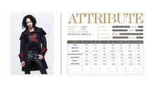 Load image into Gallery viewer, CT110 punk black and red chain shape ribbons game men long coat