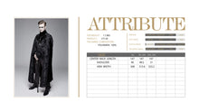 Load image into Gallery viewer, CT120 Chain pendant short front and long back black men long gothic cloak