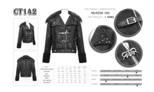 Load image into Gallery viewer, CT142 decadent punk warm spiked fur collar men wool short jacket with loops