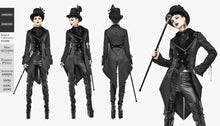 Load image into Gallery viewer, CT17101 Wave pattern black Gothic fake two-piece jacquard coat