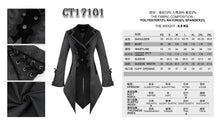 Load image into Gallery viewer, CT17101 Wave pattern black Gothic fake two-piece jacquard coat