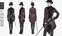 Load image into Gallery viewer, CT17102 Wave pattern wine Gothic fake two-piece jacquard coat