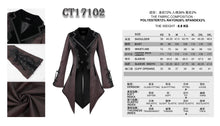 Load image into Gallery viewer, CT17102 Wave pattern wine Gothic fake two-piece jacquard coat