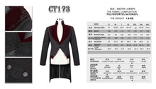 Load image into Gallery viewer, CT173 Gothic black and red bloody embroidered men coat