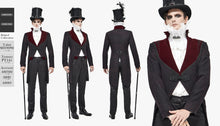 Load image into Gallery viewer, CT173 Gothic black and red bloody embroidered men coat
