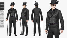Load image into Gallery viewer, CT17401 black Gothic men dress coat