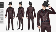 Load image into Gallery viewer, CT17402 wine Gothic men dress coat