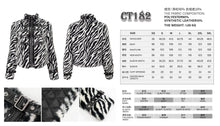 Load image into Gallery viewer, CT182 women black and white striped quilted wool jacket