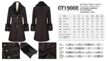 Load image into Gallery viewer, CT19002 red Gothic fur collar coat
