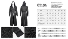 Load image into Gallery viewer, ct194 black men's fake girdle slim fit punk hooded men coat