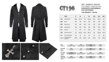 Load image into Gallery viewer, CT196 gothic basic style dark pattern leather trench coat