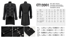 Load image into Gallery viewer, CT19901 Gothic dark pattern four-breasted black coat
