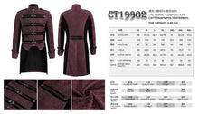 Load image into Gallery viewer, CT19902 Gothic dark pattern four-breasted black and red coat
