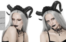 Load image into Gallery viewer, EAS010 Gothic horns rose headband