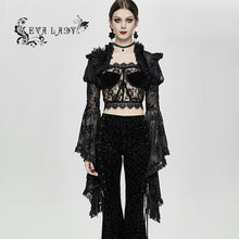 Load image into Gallery viewer, ECA008 sexy women big flared sleeves super short gothic lace shawl