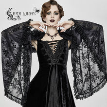 Load image into Gallery viewer, ECA008 sexy women big flared sleeves super short gothic lace shawl