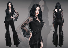 Load image into Gallery viewer, EPT002 sexy women dark patterned stretchy embossed velvet flared pants