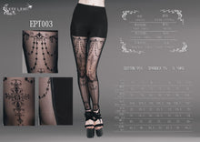Load image into Gallery viewer, EPT003 witch elastic waistband flocking printed transparent stretchy mesh sexy women leggings