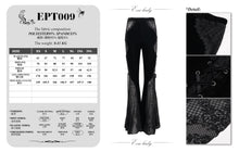 Load image into Gallery viewer, EPT009 stage see-through side laced up velvet flared black women gothic trousers