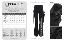 Load image into Gallery viewer, EPT01101 Black Asymmetric Dark Pattern Flare Pants