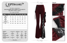Load image into Gallery viewer, EPT01102 red Asymmetric Dark Pattern gothic women lace Flare Pants