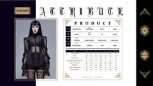 Load image into Gallery viewer, ESHT005 See through diamond pattern lace sexy ladies gothic chiffon blouse with beaded flower