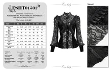 Load image into Gallery viewer, ESHT01501 Black fringed iris mesh Goth Shirt