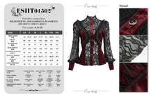 Load image into Gallery viewer, ESHT01502 red fringed iris mesh Goth Shirt