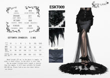 Load image into Gallery viewer, ESKT009 feather floor length gown sexy ladies elastic satin half fishtail skirt with flower