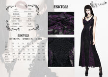 Load image into Gallery viewer, ESKT022 Gothic party nipped waist purple formal gown long rose lace booty package hip dress